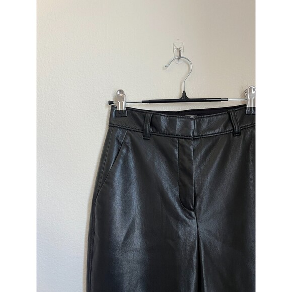 Babaton Women's Command Mid-Rise Vegan Leather Pants in Black Size US 00 EUC - Picture 2 of 5